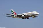 a6-eer/727541/ein-a380-861-von-emirates-mit-der Ein A380-861 von Emirates mit der Kennung A6-EER aufgenommen am 26.05.2018 am Flughafen Zürich