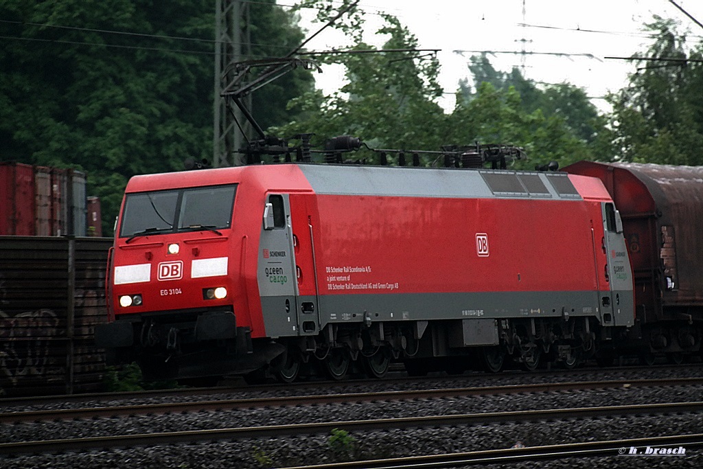 eg 3104 fuhr mit einen gemischten g�terzug am 23.05.14 durch hh-harburg